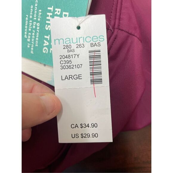 NWT American Beach X Maurices Plum Colored Swim Skirt Size Large - Picture 7 of 9